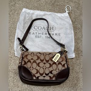 *GENTLY USED* Coach Handled Purse Bag Brown Tan Classic Logo NO 3395